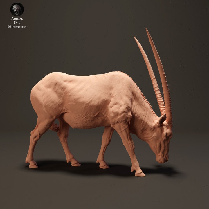 Gemsbok Grazing - UNPAINTED - Animal Den Miniatures