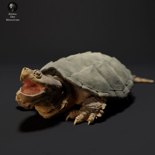 Snapping Turtle Aggressive - UNPAINTED - Animal Den Miniatures