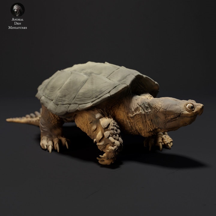 Snapping Turtle Walking - UNPAINTED - Animal Den Miniatures