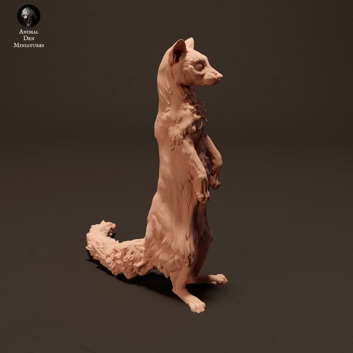 Common Genet Standing - UNPAINTED - Animal Den Miniatures