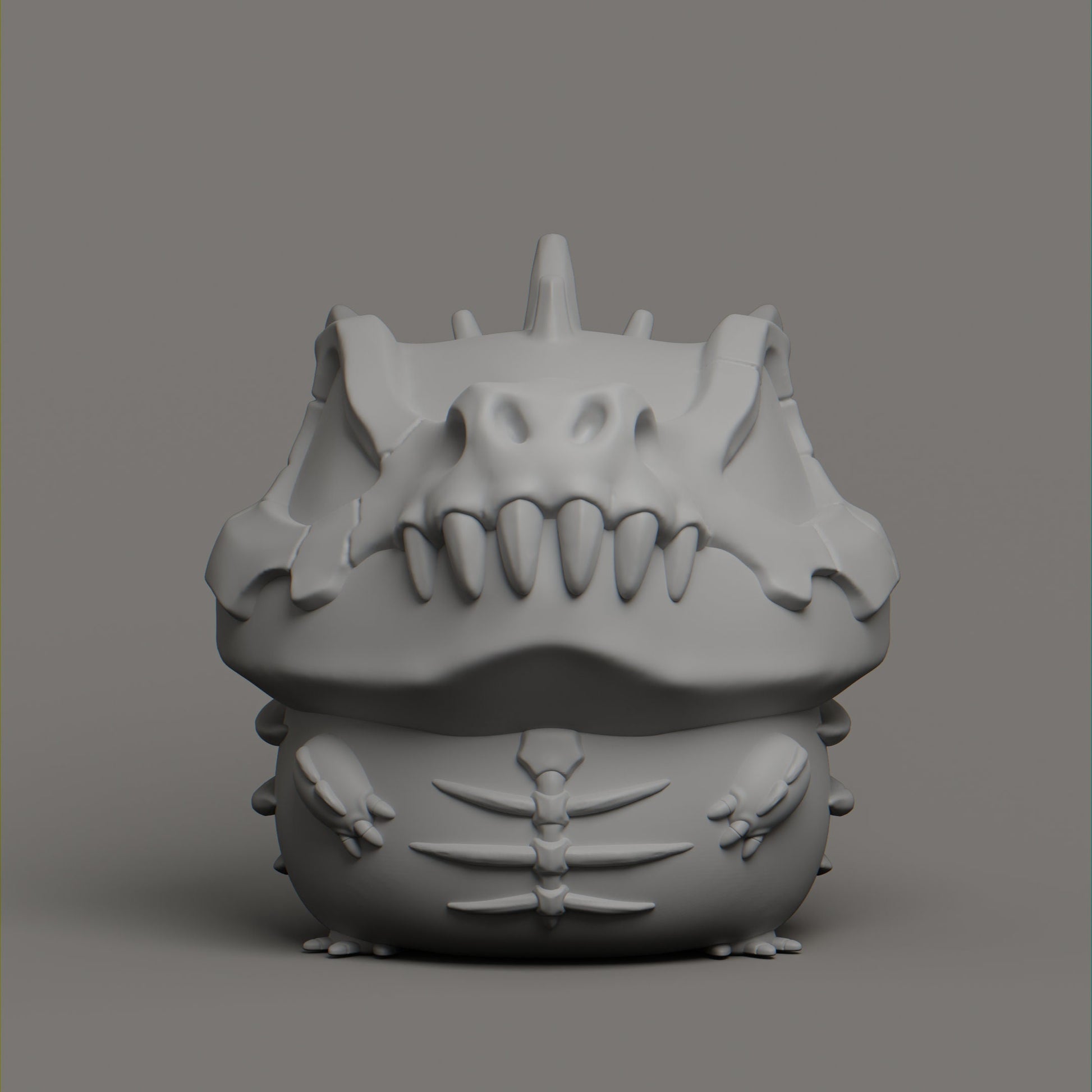 Skullii - UNPAINTED - Grumpii Art Toy