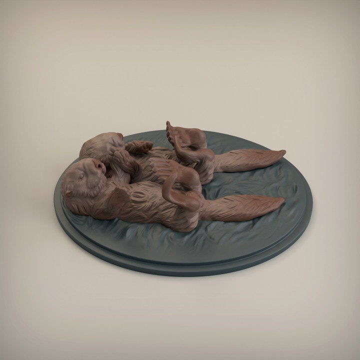 Otter Couple - UNPAINTED - Animal Den Miniatures