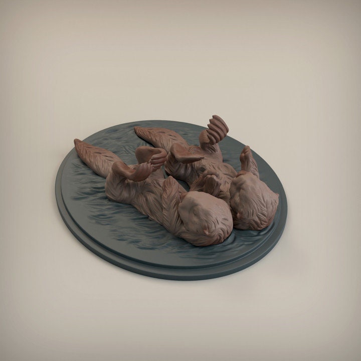 Otter Couple - UNPAINTED - Animal Den Miniatures
