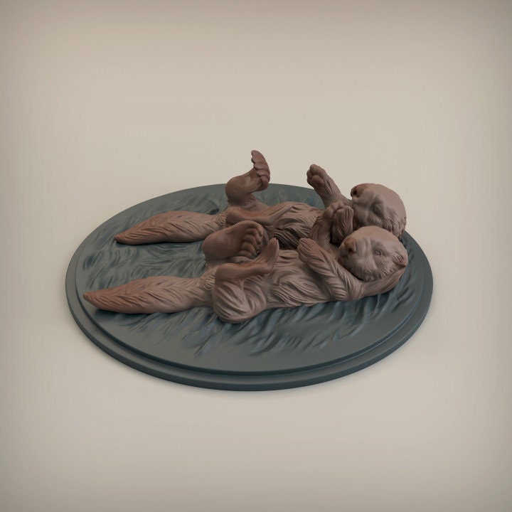 Otter Couple - UNPAINTED - Animal Den Miniatures