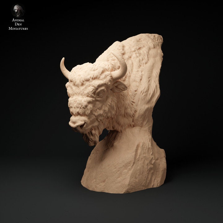 European Bison Bust - 3D resin figure - Animal Den Miniatures