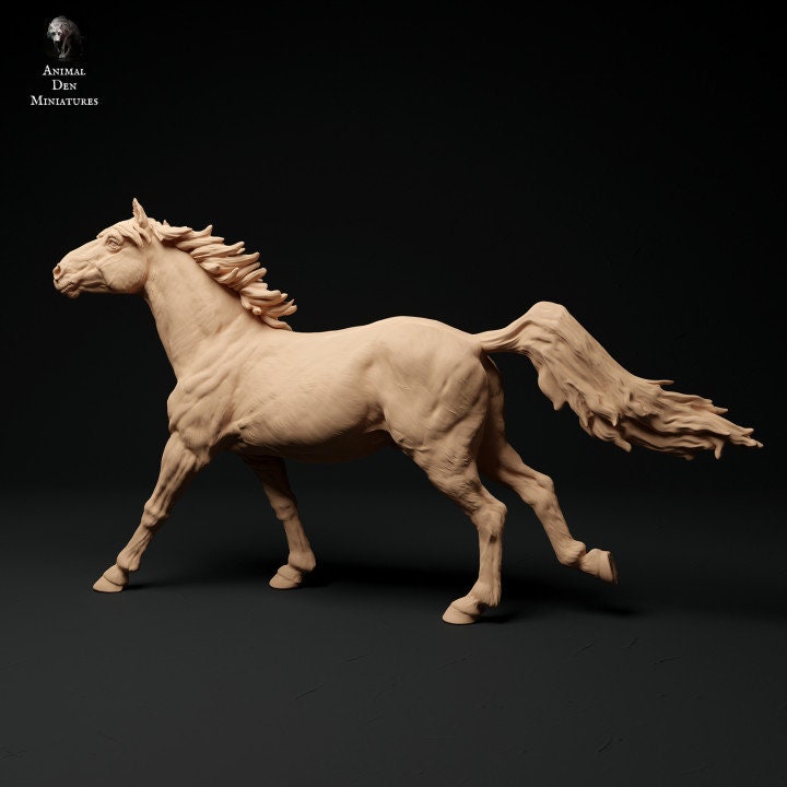 Konik Horse Run - UNPAINTED - Animal Den Miniatures