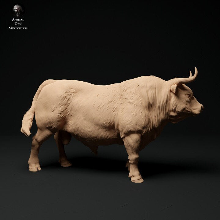 Red Devon Bull - UNPAINTED - Animal Den Miniatures