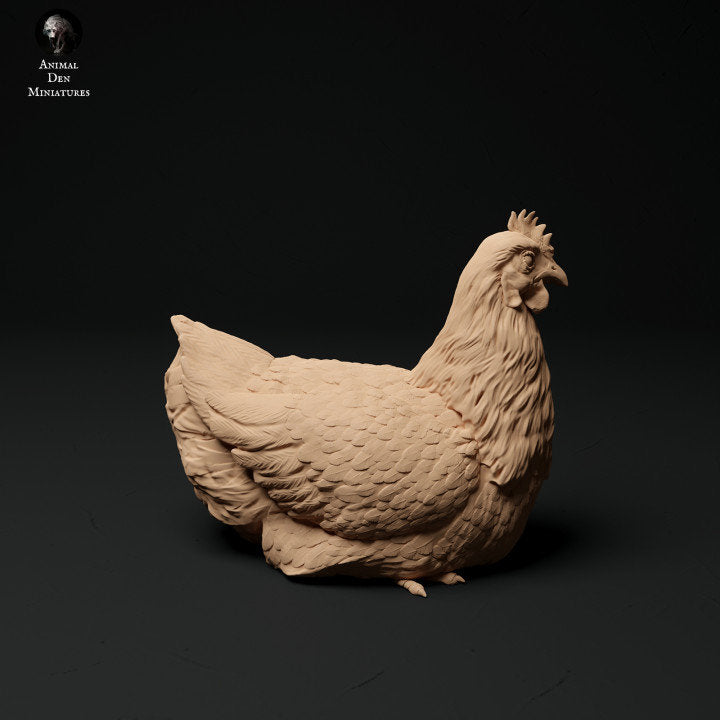 Chickens - UNPAINTED - Animal Den Miniatures