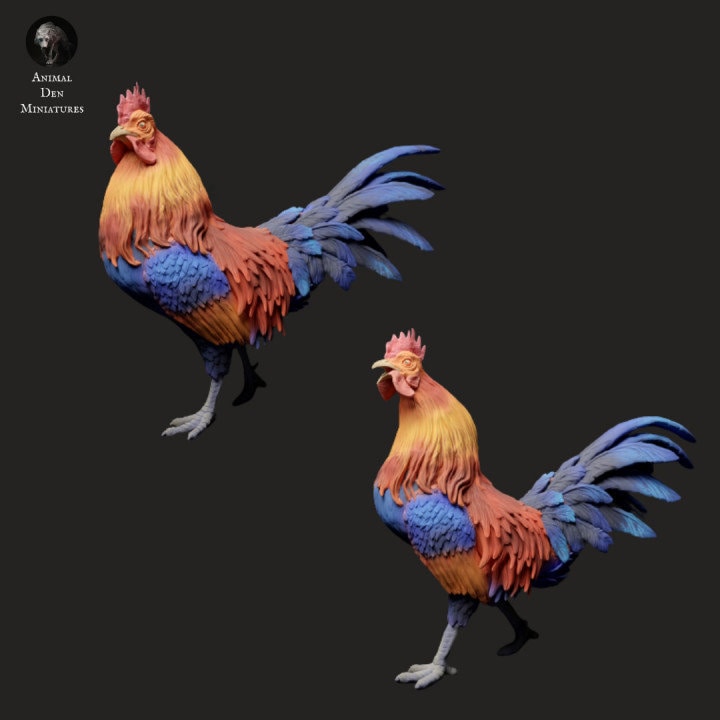 Roosters - UNPAINTED - Animal Den Miniatures