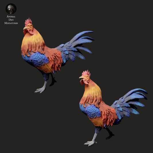 Roosters - UNPAINTED - Animal Den Miniatures