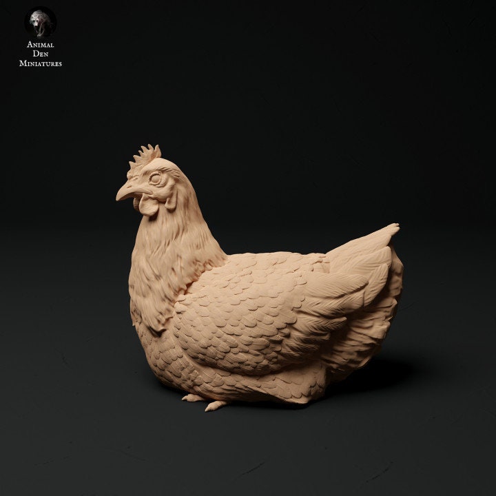 Chickens - UNPAINTED - Animal Den Miniatures