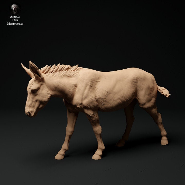 Common Donkey - UNPAINTED 3D resin print/figure - Animal Den Miniatures