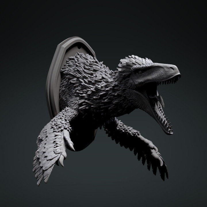 Utahraptor Hunting Trophy - UNPAINTED - Clynche Art