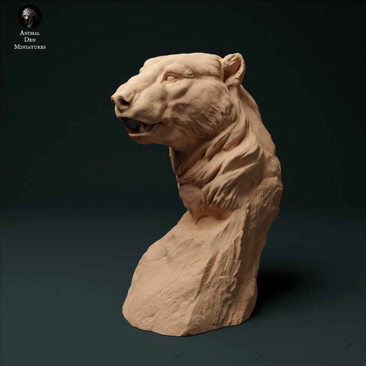 Polar Bear Bust - UNPAINTED - Animal Den Miniatures