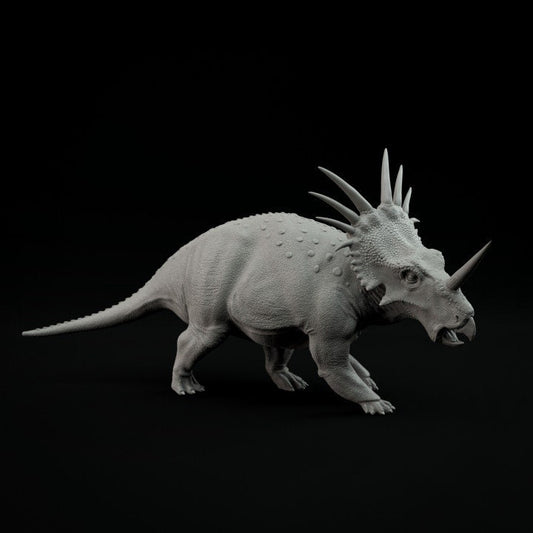 Styracosaurus Walking - UNPAINTED - Dino and Dog Miniatures