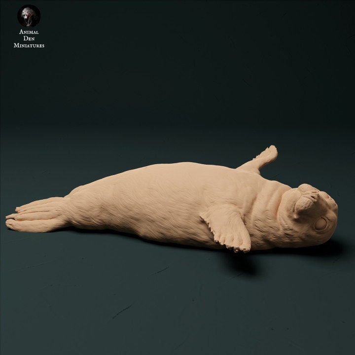 Grey Seal Pup - UNPAINTED - Animal Den Miniatures