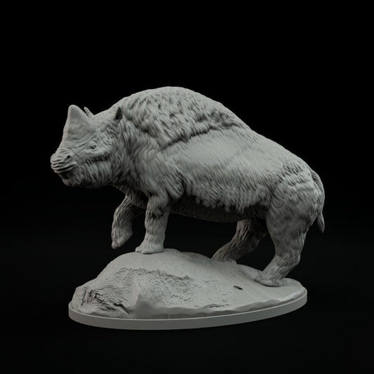 Elasmotherium Standing - UNPAINTED - Dino and Dog Miniatures