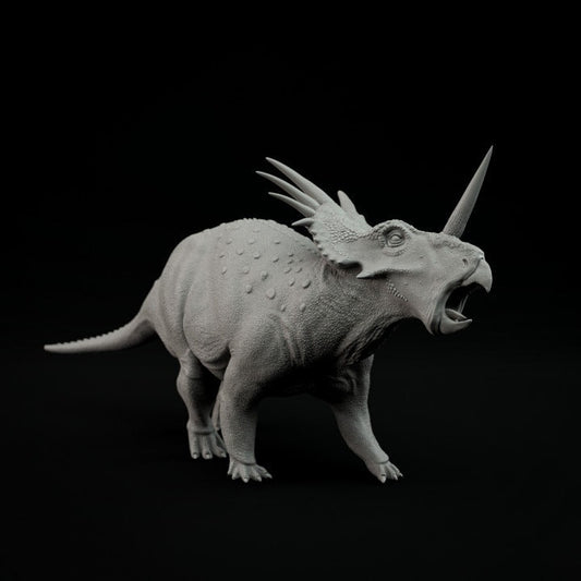 Styracosaurus Roaring - UNPAINTED - Dino and Dog Miniatures