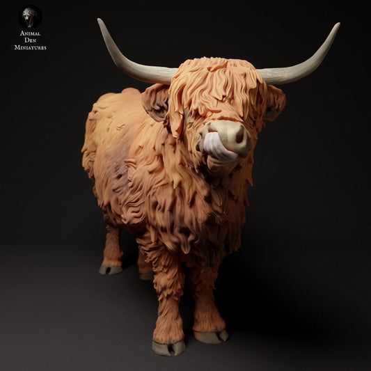 Highland Cow - UNPAINTED - Animal Den Miniatures