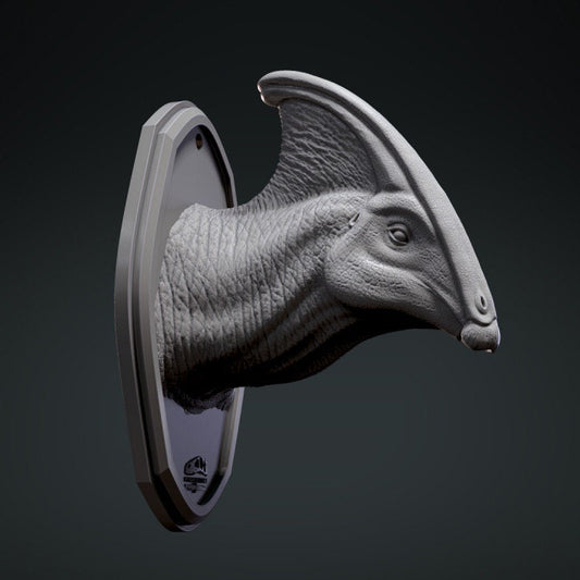 Parasaurolophus Hunting Trophy - UNPAINTED - Clynche Art