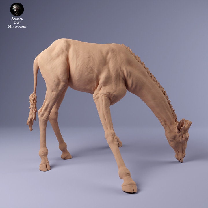 Rothschild's Giraffe Drinking - UNPAINTED - Animal Den Miniatures