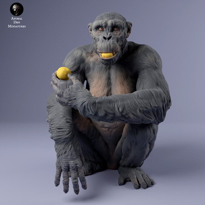 Common Chimpanzee Female Eat - UNPAINTED - Animal Den Miniatures