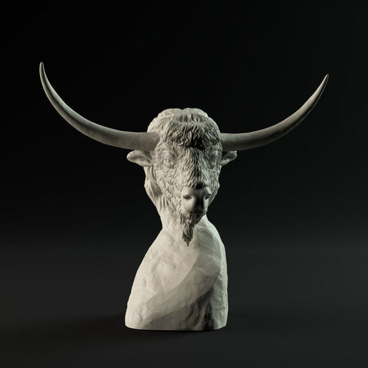 Bison Latifrons Bust - Dino and Dog Miniatures