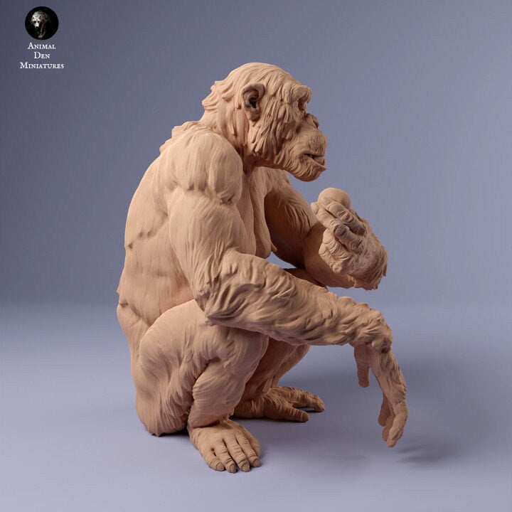 Common Chimpanzee Female Eat - UNPAINTED - Animal Den Miniatures