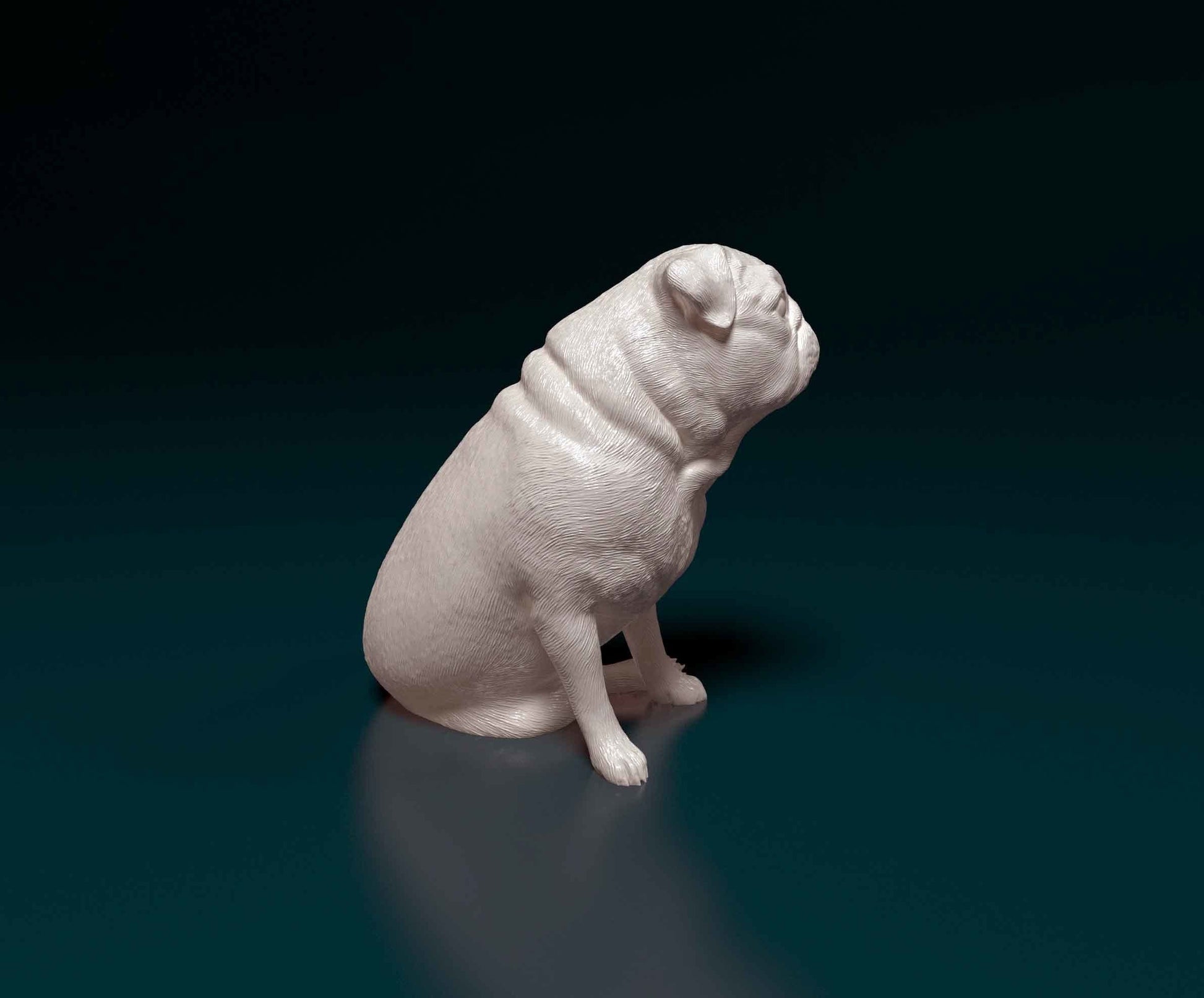 Pug sitting - Sterocat 3D Print