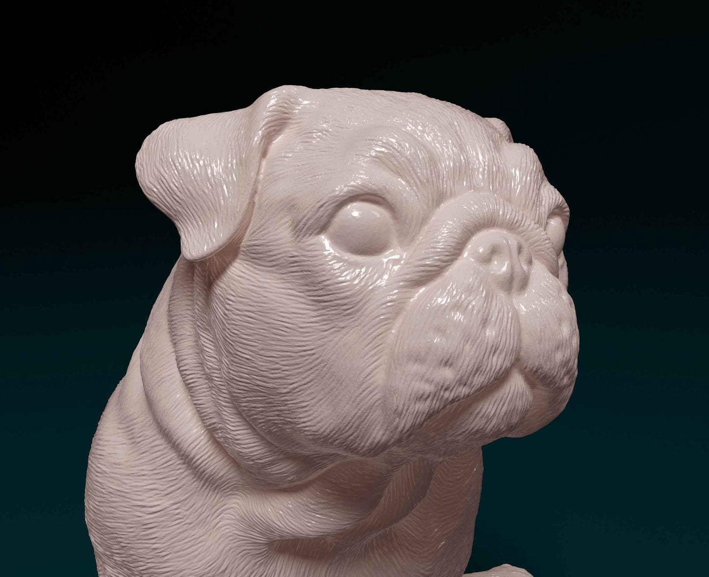 Pug sitting - Sterocat 3D Print