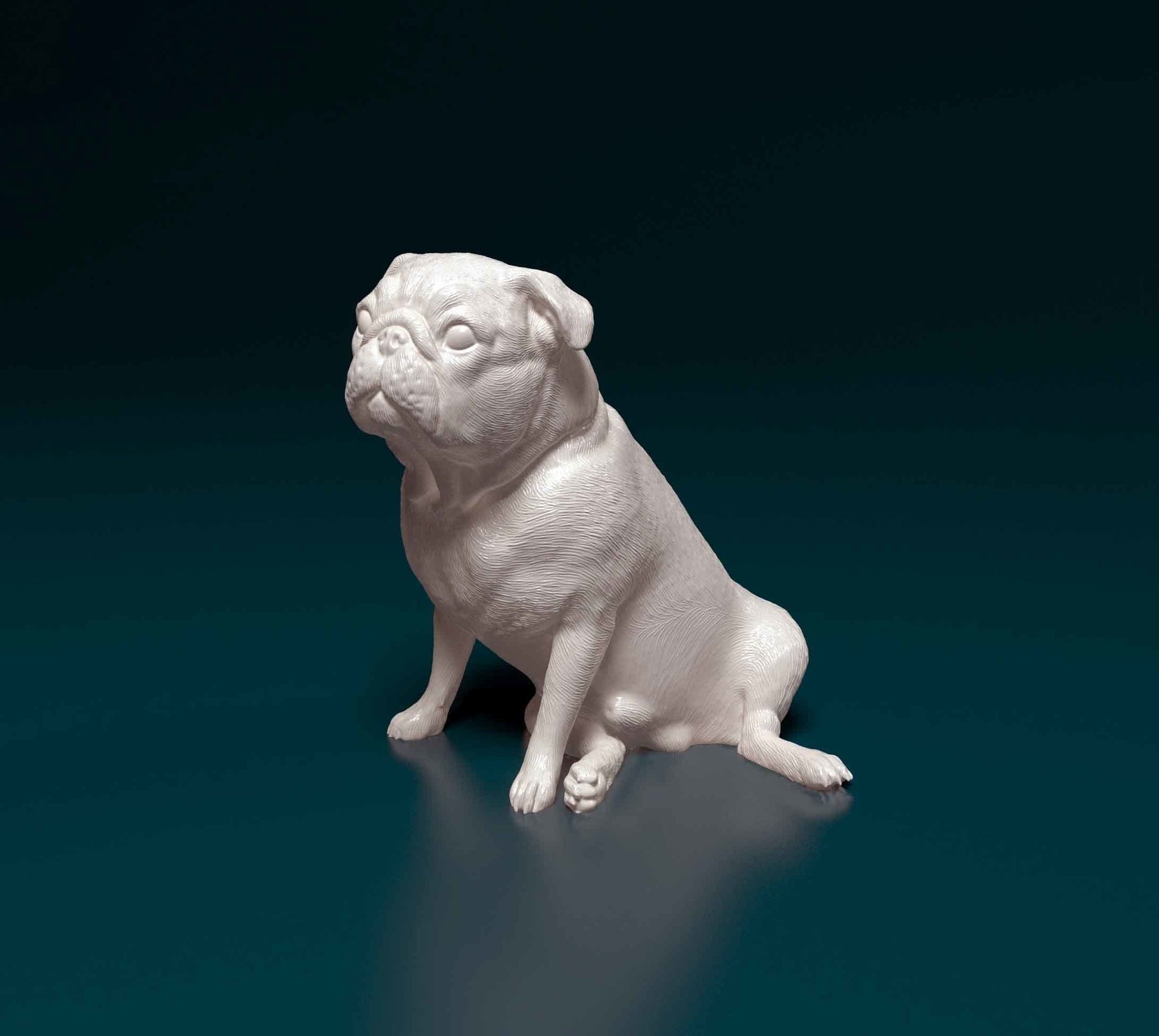 Pug sitting - Sterocat 3D Print