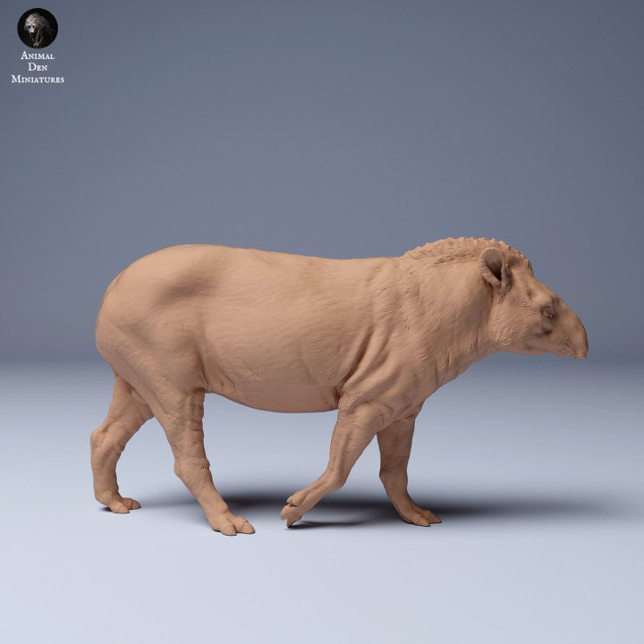 Brazilian tapir walking - UNPAINTED - Animal Den Miniatures