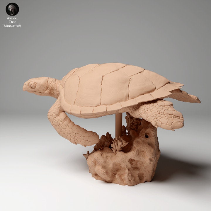 Hawksbill Sea Turtle Swim - UNPAINTED - Animal Den Miniatures