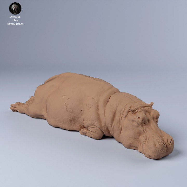 Hippo Sleep - UNPAINTED - Animal Den Miniatures