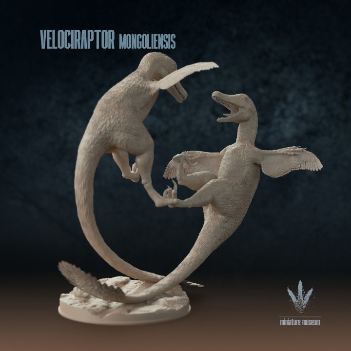 Velociraptor mongoliensis : Fighting - UNPAINTED - Miniature Museum