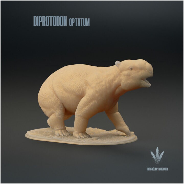 Diprotodon optatum - UNPAINTED 3D Figurine - Miniature Museum