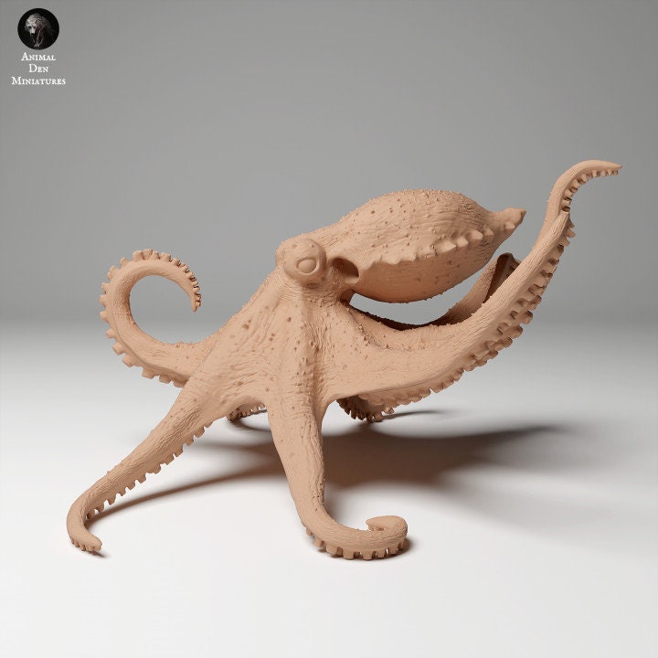 Greater Blue-Ringed Octopus Swim - UNPAINTED - Animal Den Miniatures