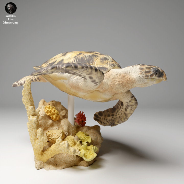 Hawksbill Sea Turtle Swim - UNPAINTED - Animal Den Miniatures
