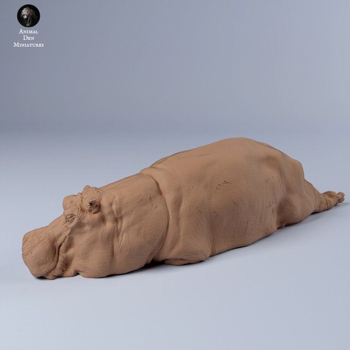 Hippo Sleep - UNPAINTED - Animal Den Miniatures