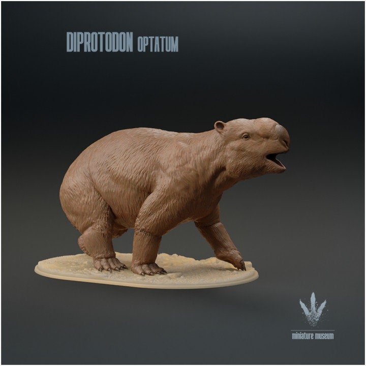 Diprotodon optatum - UNPAINTED 3D Figurine - Miniature Museum
