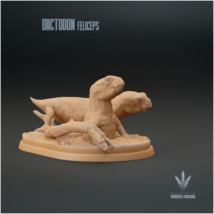 Diictodon feliceps : Family - UNPAINTED - Miniature Museum