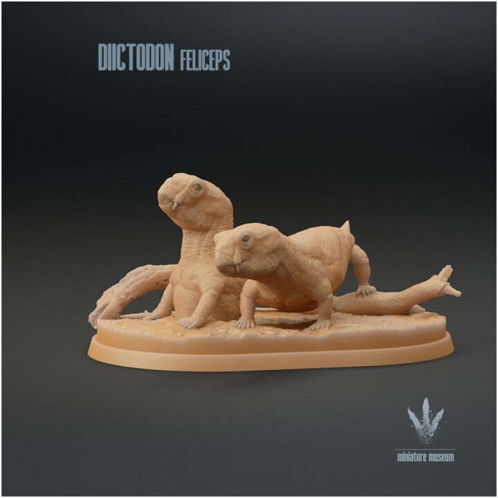 Diictodon feliceps : Family - UNPAINTED - Miniature Museum