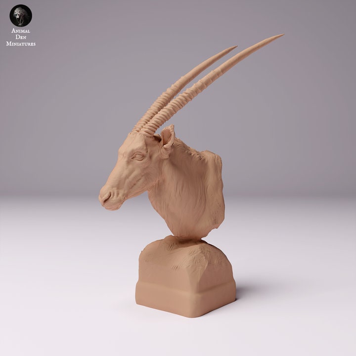 Gemsbok Bust - UNPAINTED - Animal Den Miniatures