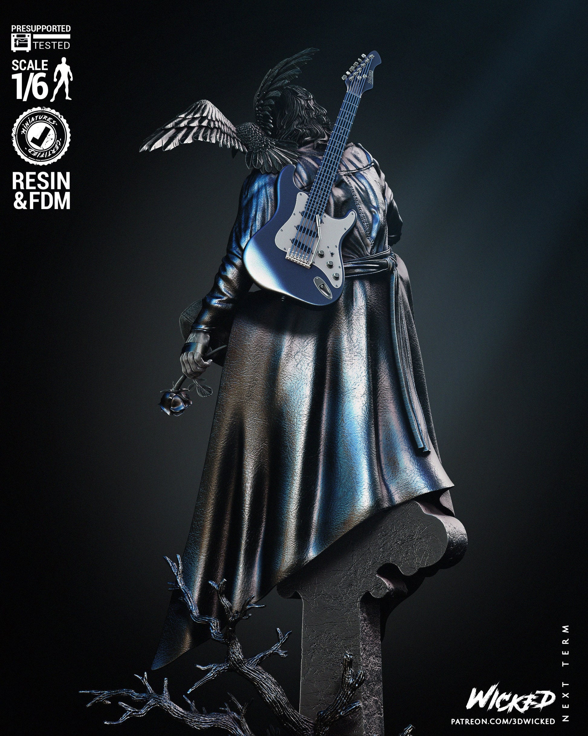 The Crow Sculpture - UNPAINTED FAN ART - Wicked 3D Models
