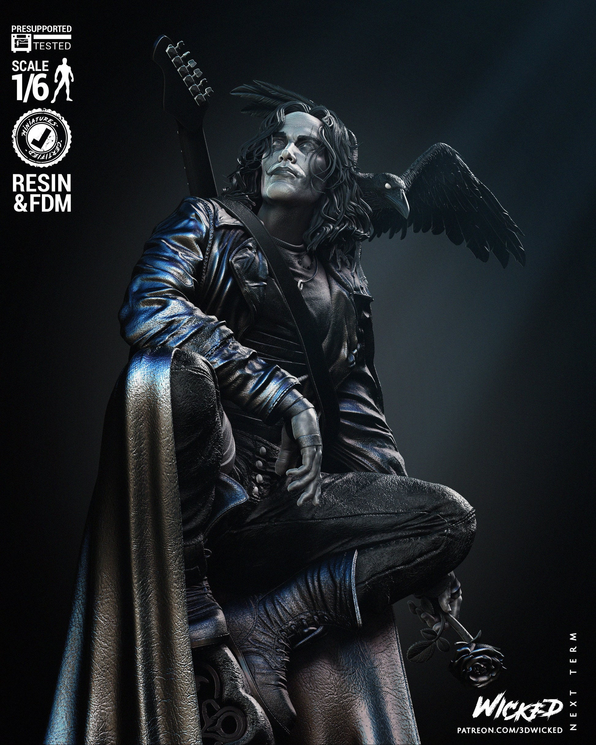The Crow Sculpture - UNPAINTED FAN ART - Wicked 3D Models