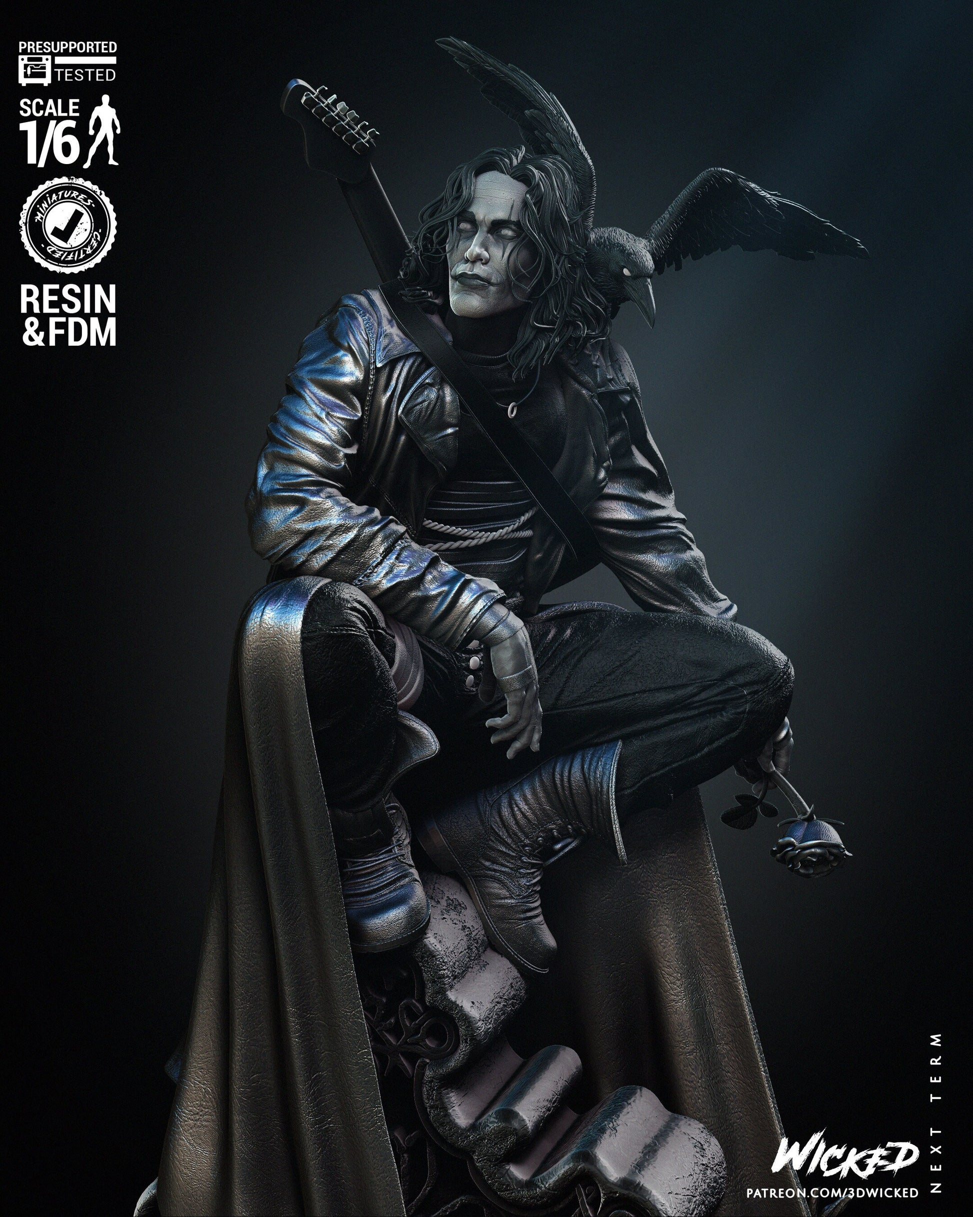 The Crow Sculpture - UNPAINTED FAN ART - Wicked 3D Models