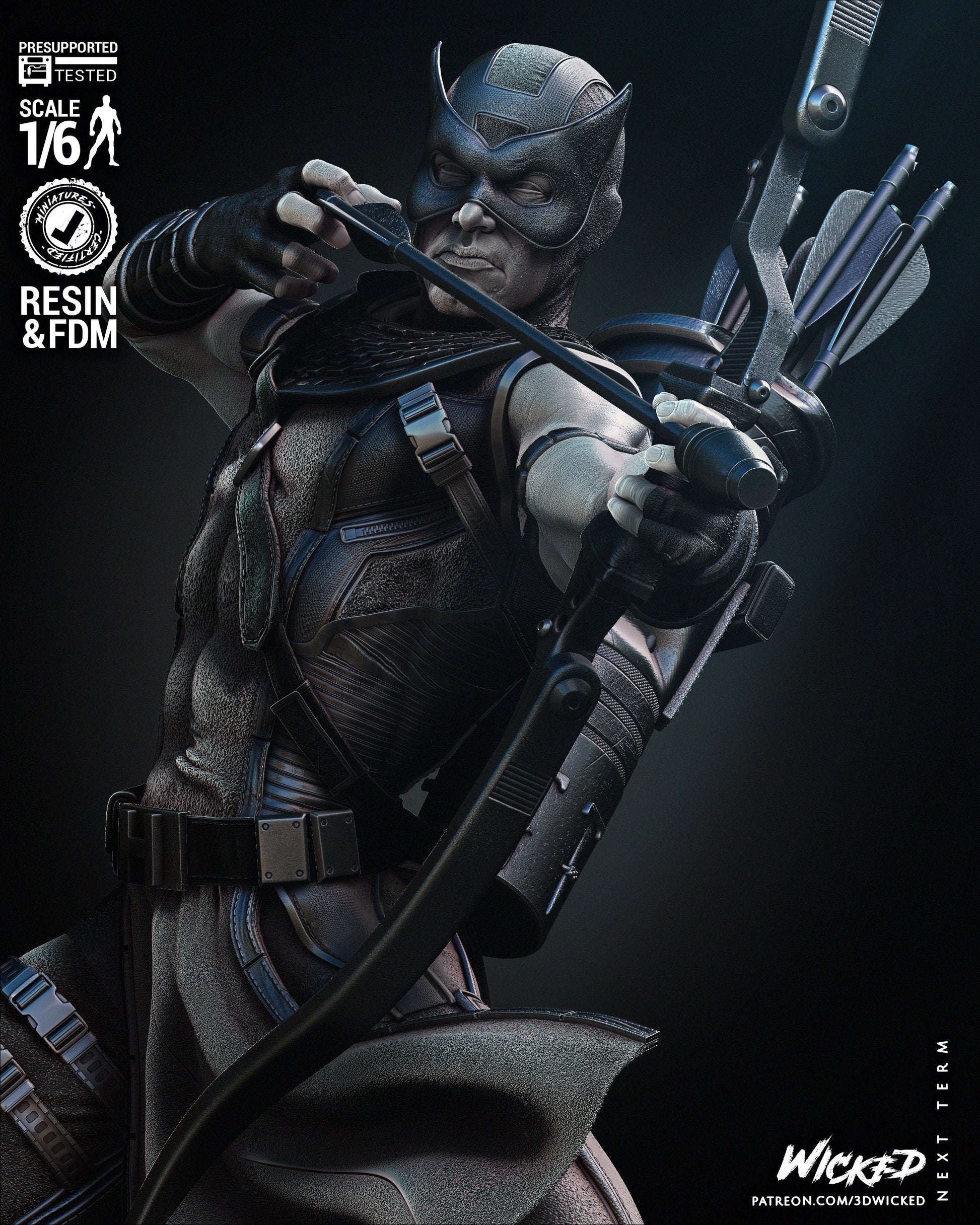 Hawkeye - UNPAINTED FAN ART - Wicked 3d prints