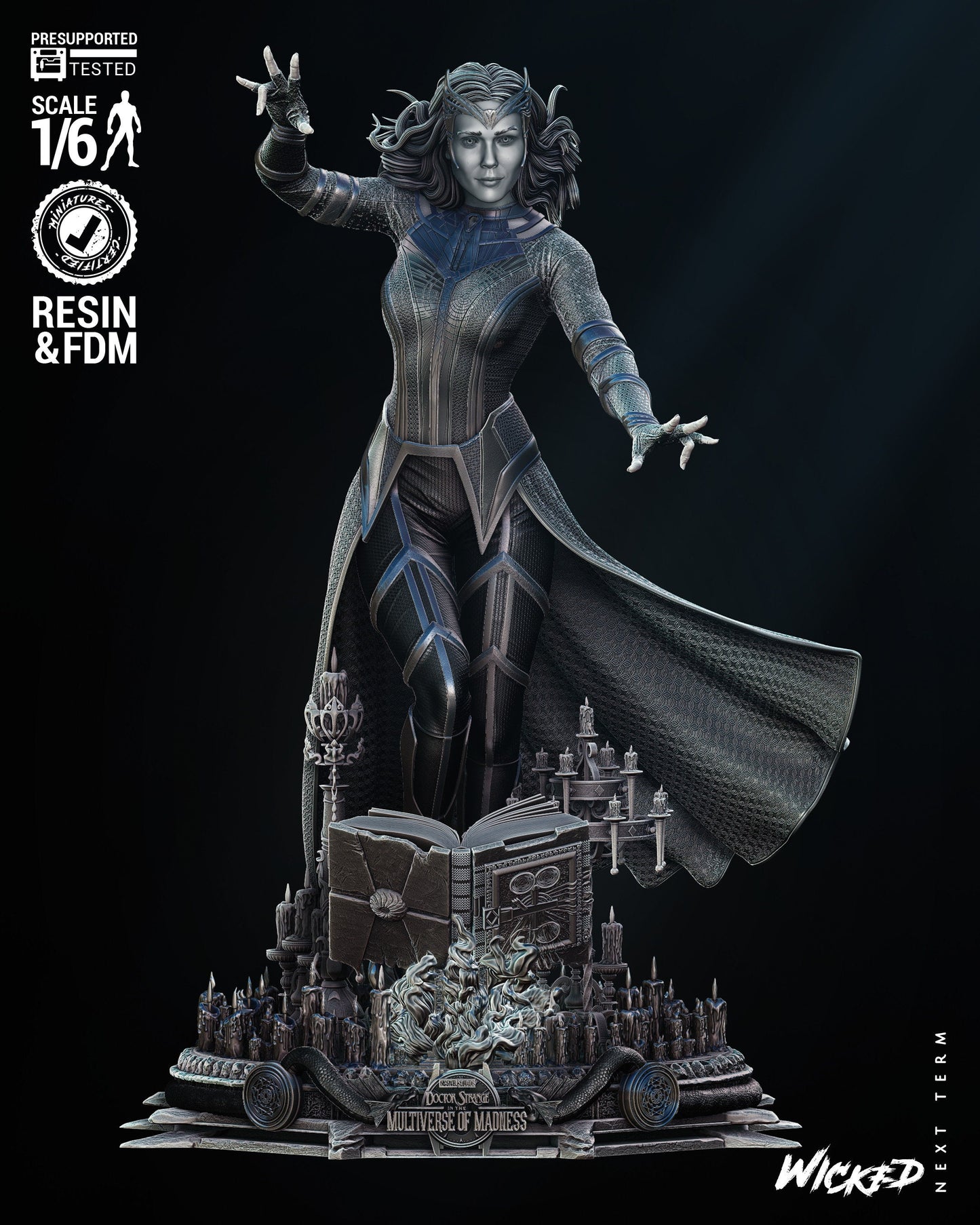 Scarlet Witch Sculpture - UNPAINTED FAN ART - Wicked 3d prints
