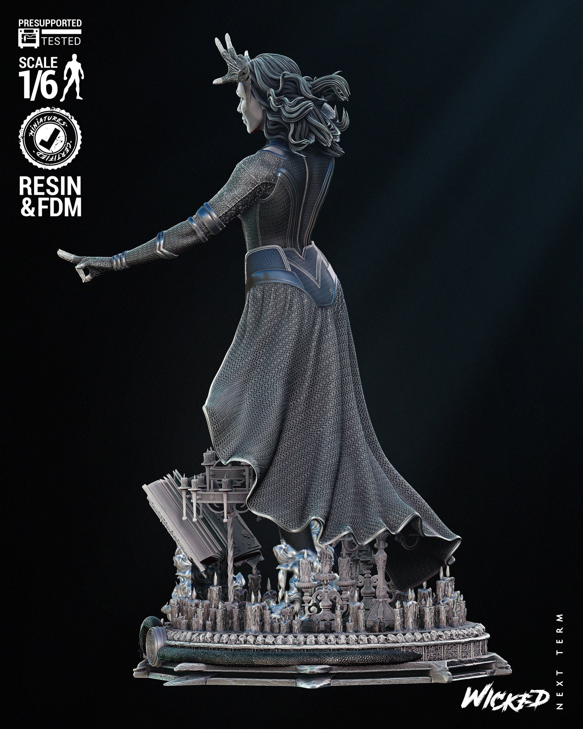 Scarlet Witch Sculpture - UNPAINTED FAN ART - Wicked 3d prints