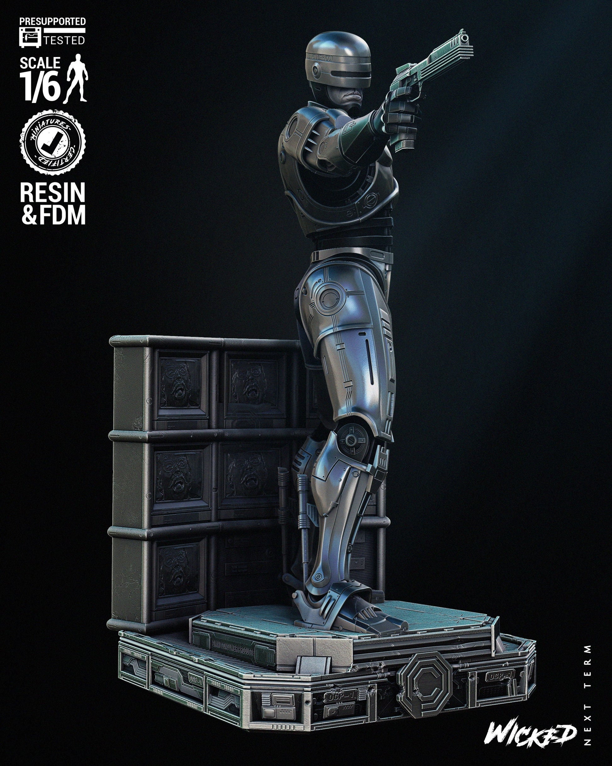 Robocop Sculpture - UNPAINTED FAN ART - Wicked 3D Models